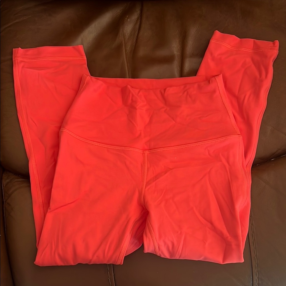 Bright Coral High-Waisted Leggings